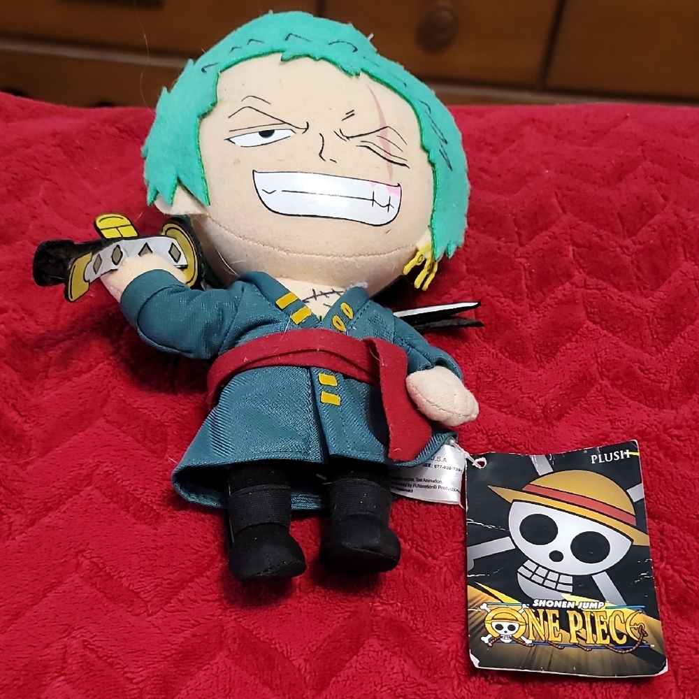 Onepiece Plush Toy, Roronoa Zoro Swordsman, Anime Character.